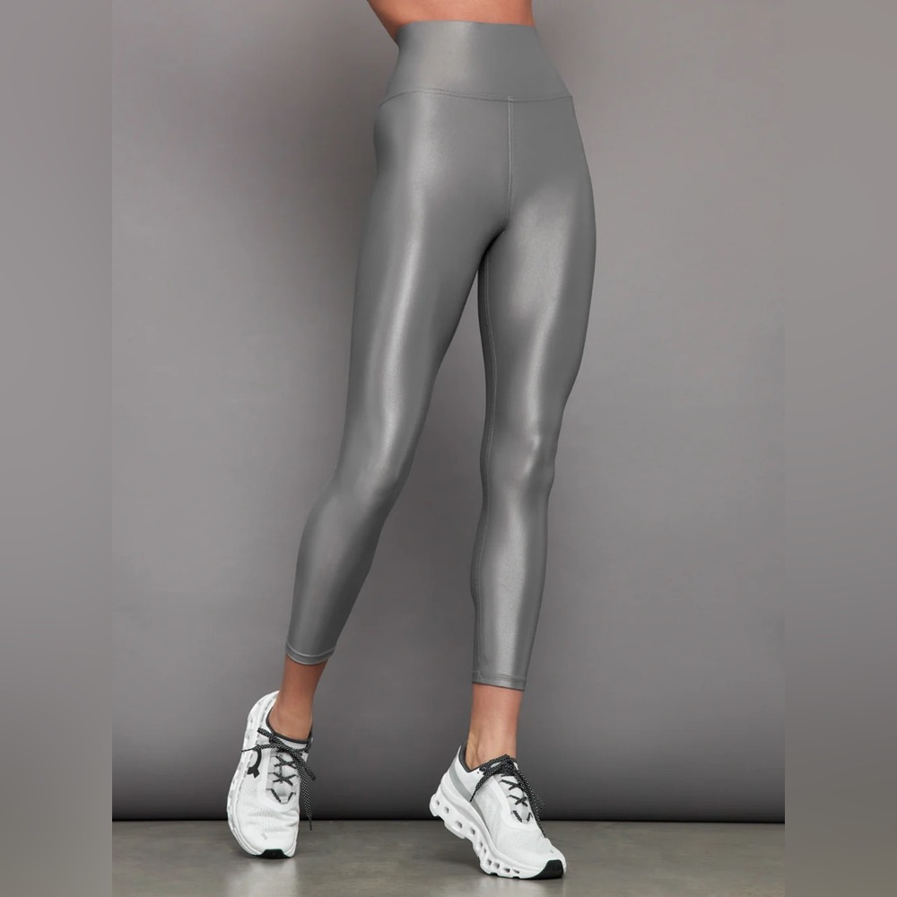 Carbon38 Metallic Gray High-Waist Leggings